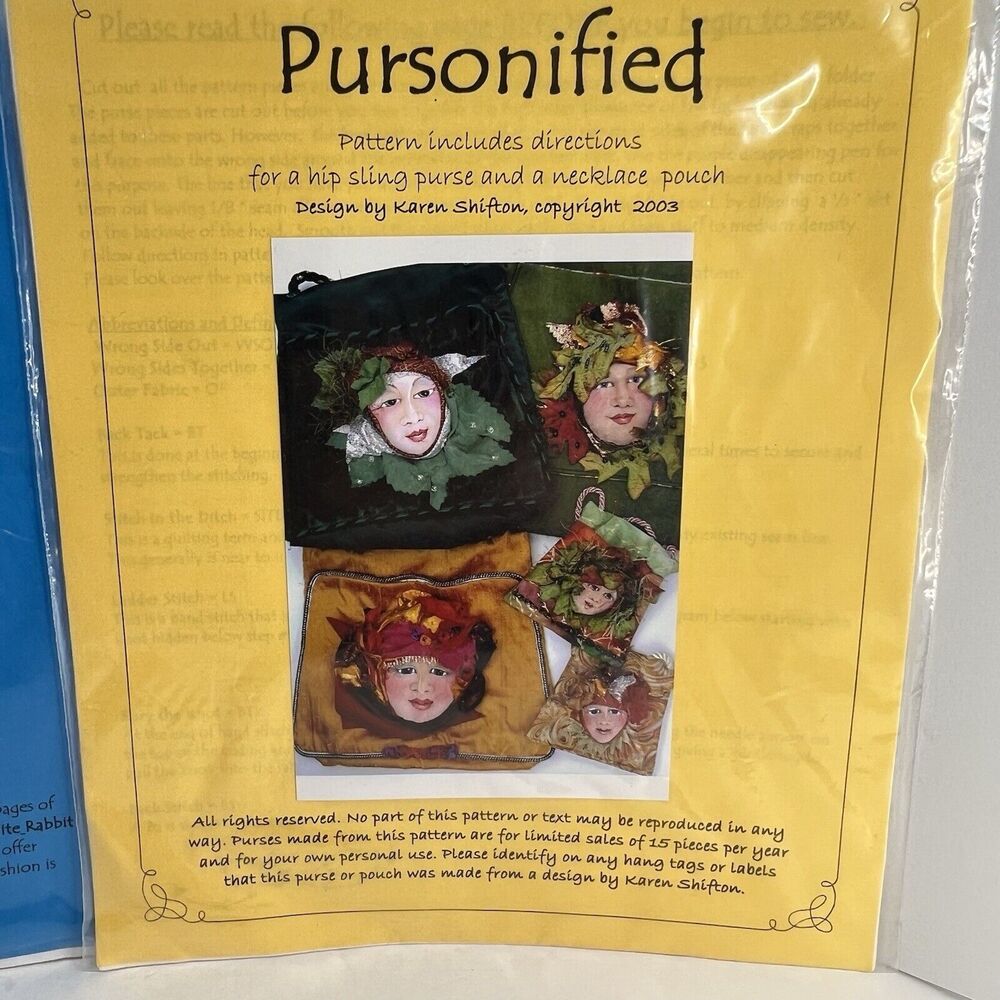 Karen Shifton Pattern “Pursonified” New In Package